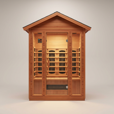 Outdoor Infrared Sauna Built for Daily Wellness, Red Cedar Construction, App Control, 1800W Heating System