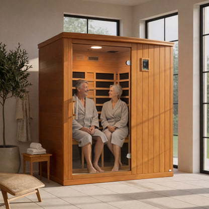 Madrid Elite 3 Person Low EMF Infrared Lighting Home Sauna
