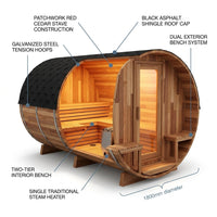 6-Person Patchworkred Cedar Traditional Steam Barrel Sauna — How It Works