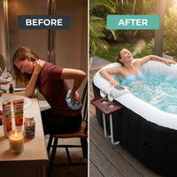 Inflatable Hot Tub Spa | Personal High Powered Jetted Bubble | 145 Gallon | Black and White — Before & After