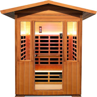 2 Person Outdoor Sauna Infrared Saunas Dry Sauna Room 120V Red Cedar and Okoume Wood Wooden Sauna Spa 1800W APP Control 7 Color Light 48.8 * 37 * 87.4Inch