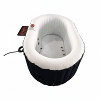 Inflatable Hot Tub Spa Built for Backyard Relaxation, 145 Gallon Capacity, 130 Bubble Jets, 2 Person