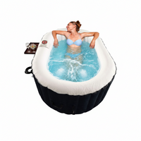 Inflatable Hot Tub Spa Built for Backyard Relaxation, 145 Gallon Capacity, 130 Bubble Jets, 2 Person