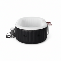 Inflatable Hot Tub Spa Built for Backyard Relaxation, 145 Gallon Capacity, 130 Bubble Jets, 2 Person
