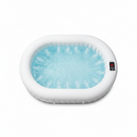 Inflatable Hot Tub Spa Built for Backyard Relaxation, 145 Gallon Capacity, 130 Bubble Jets, 2 Person